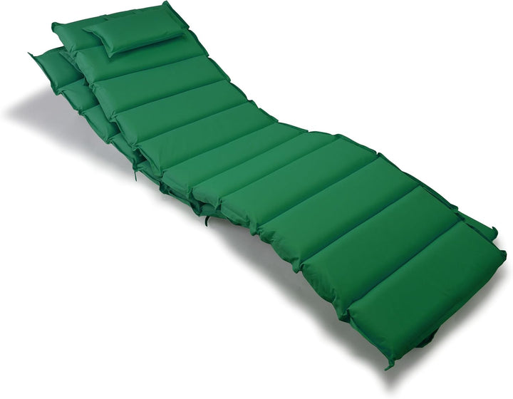 Nexos 2-er Set Liegen-Auflage Kopfkissen für Sauna Garten Terrasse aufrollbar dunkelgrün, Dunkelgrün