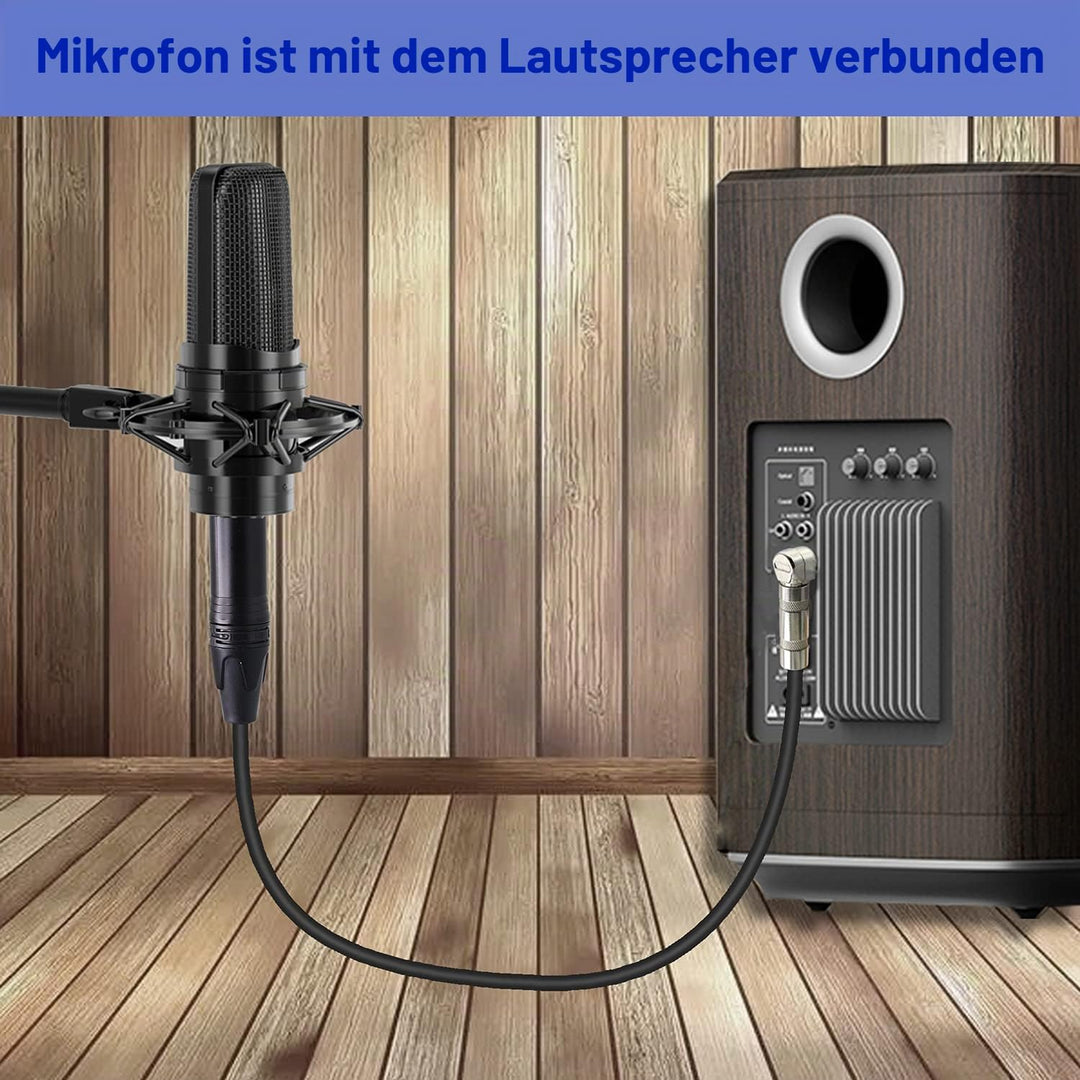 1/4-Zoll-auf-XLR-Kabel, 90 Grad rechtwinklig, 6,35 mm TRS-Stecker auf XLR-Stecker, Stereo-Audio-Mikr