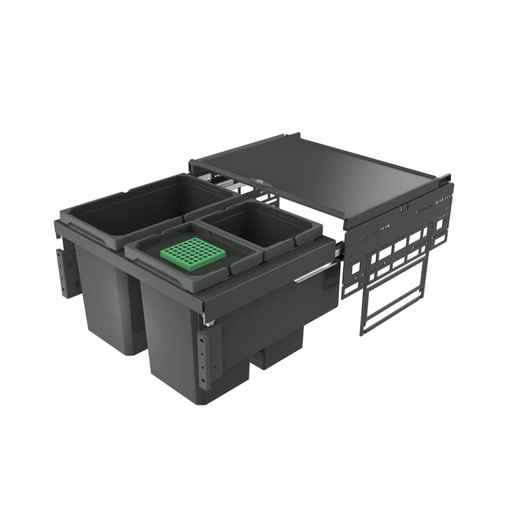 Naber 8013315 Abfallsammler Cox® Base 360 S/600-3 mit Biodeckel, anthrazit / 60 cm Schrankbreite