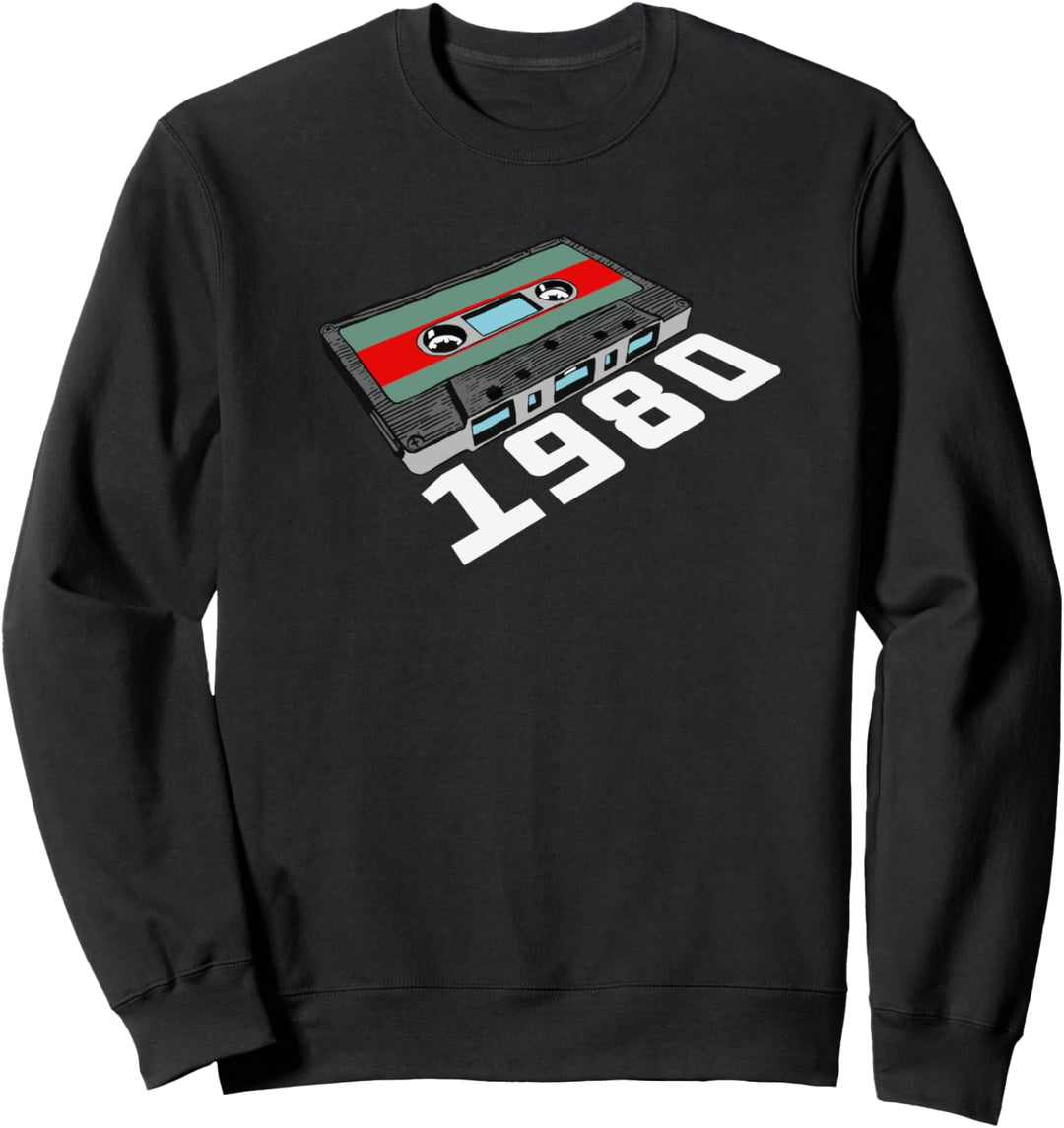 1980 Vintage Birthday Cassette Tape 80s / Eighties Retro Sweatshirt
