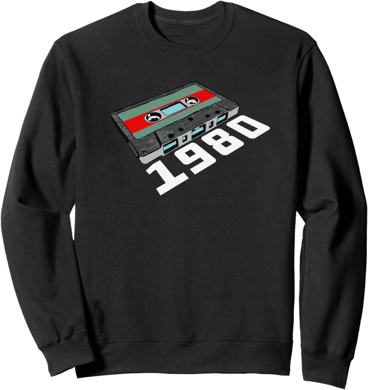 1980 Vintage Birthday Cassette Tape 80s / Eighties Retro Sweatshirt