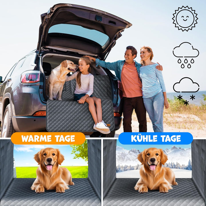 Lovpet Kofferraumschutz mit Seiten- und Ladekantenschutz Hundedecke für Auto-Rückbank mit Sichtfenst