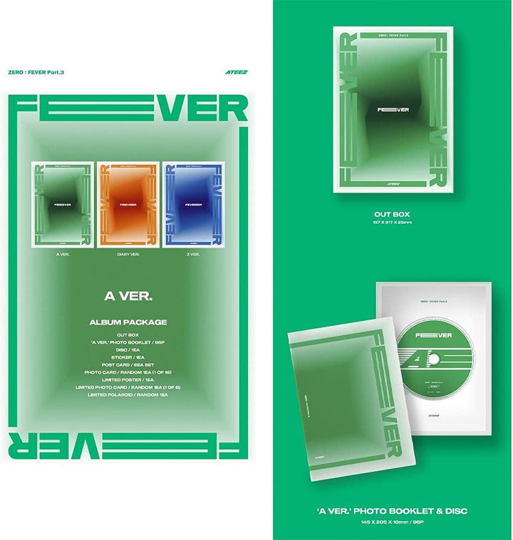 ATEEZ ZERO:FEVER Part 3 Mini Album Vol.6 [Incl. First Press Only Folded Poster] (A version), A versi