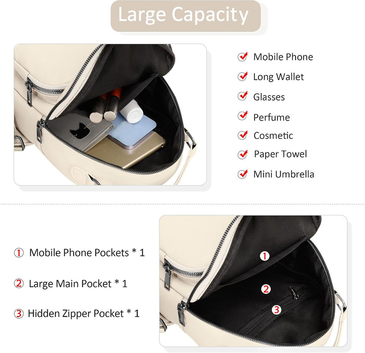 DIRRONA Damen Rucksack Damentasche Klein Cityrucksack Elegant Damen Umhängetasche Travel Lässig Schu