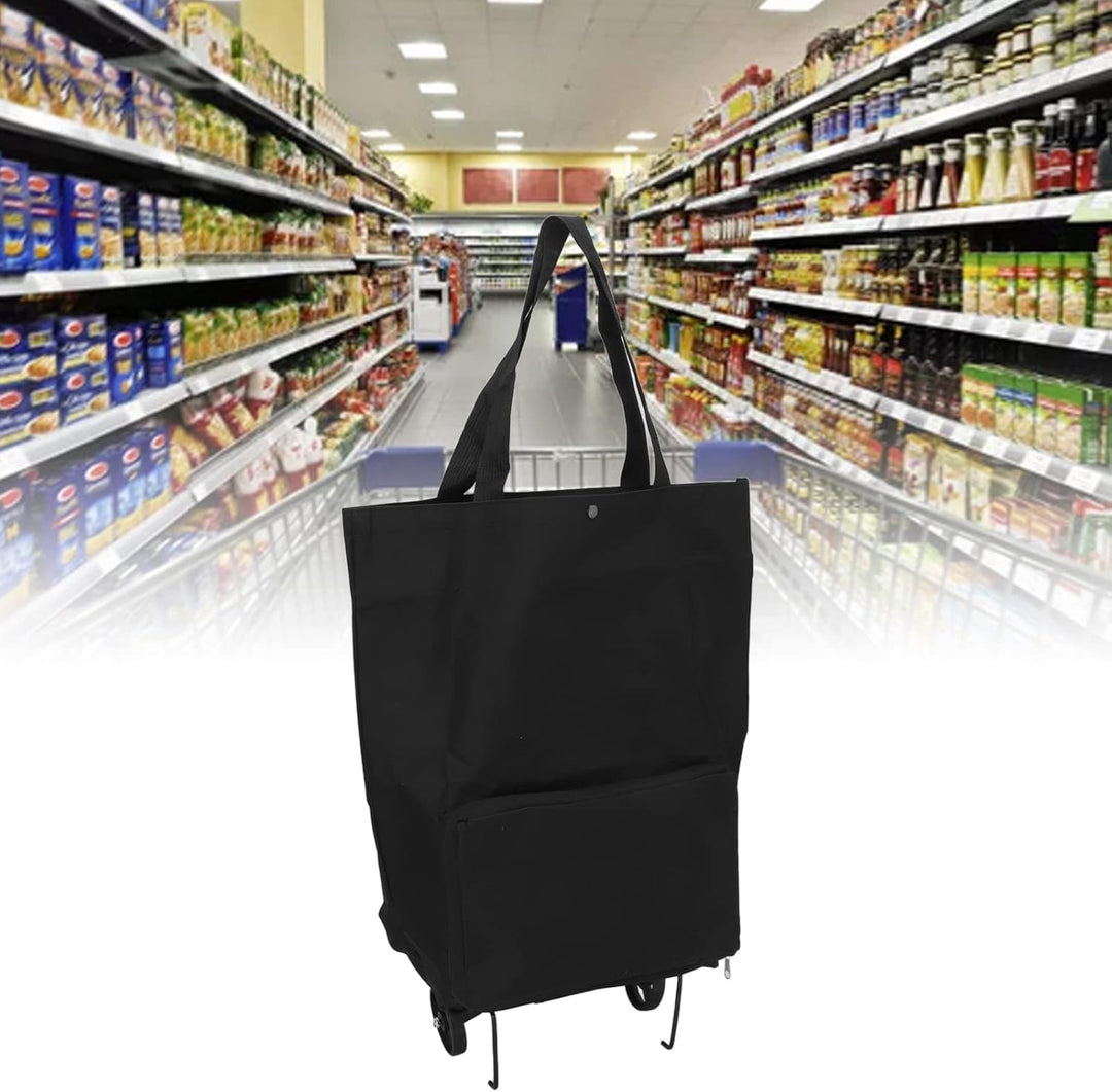 Einkaufstasche, 2 in 1 Einkaufstasche mit Rollen Faltbar, Faltbare Einkaufstrolley Tasche, Multifunk