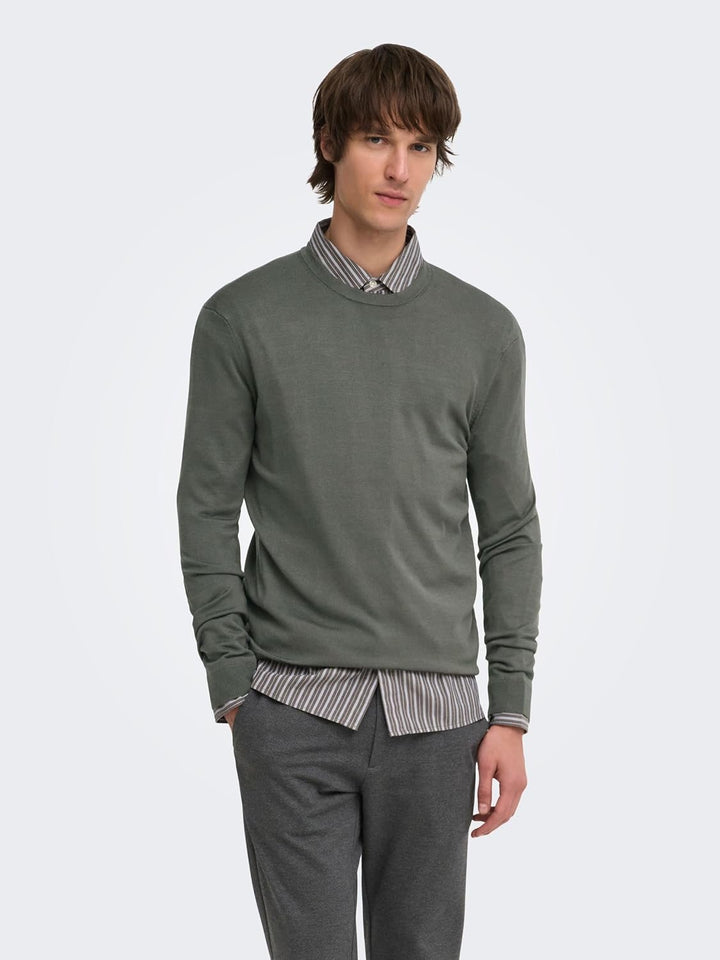 Only &amp; Sons Male Strickpullover ONSWYLER Pullover S Beluga, S Beluga