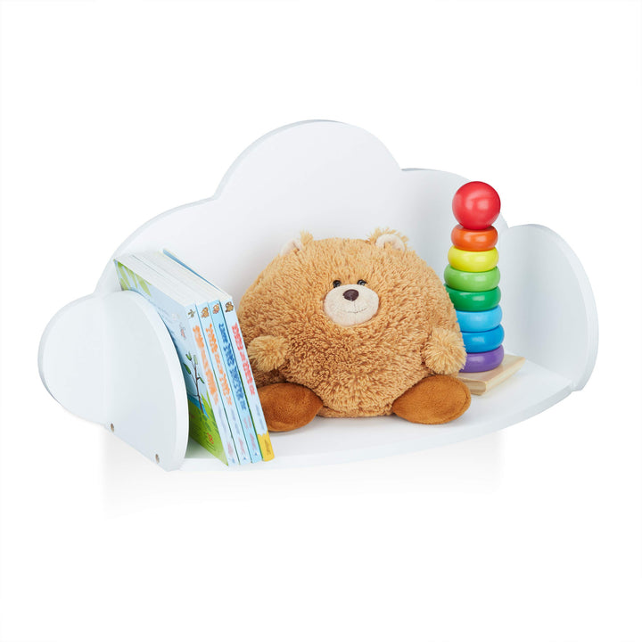 Relaxdays Wandregal Wolke, Hängeregal fürs Kinderzimmer, MDF, Deko, Wandbücherregal Kinder, HBT 31,5