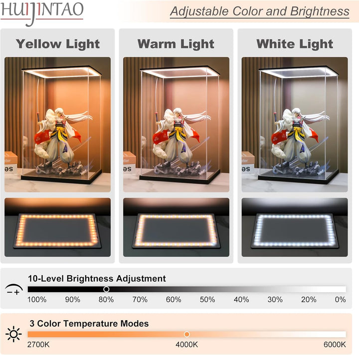 Acryl Vitrine / Schaukasten / Display Case für Figuren, Modellautos | mit LED Beleuchtung, Selbstmon