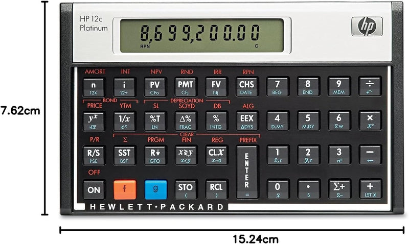 Hewlett Packard HP12C Finanzmathematischer Taschenrechner UPN algebraisch programmierbar Platin