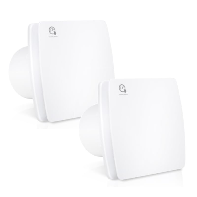 Badlüfter 100mm mit Feuchtigkeitssensor und Rückstauklappe timer, Badezimmerlüfter Bad Lüfter Abluft