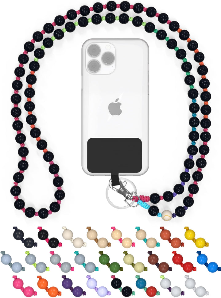 DROPLETSY Holzperlen Handykette universal, Schlüsselband, Kette, Necklace zum Umhängen - kompatibel