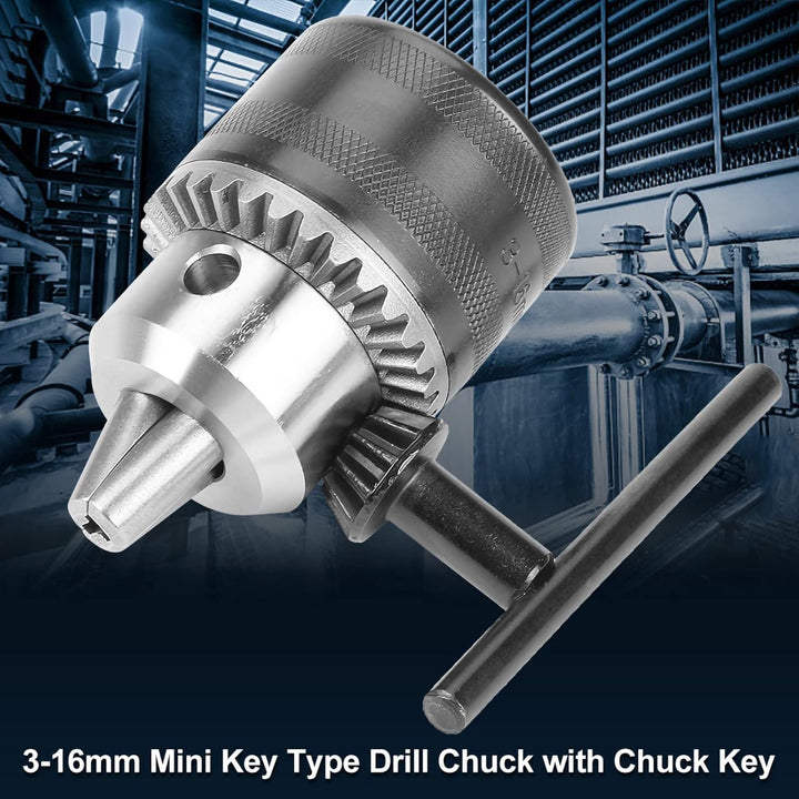 3-16mm Bohrfutter mit Mini Chuck Key für Elektro-Bohrmaschine B16 / B18 / 1/2-20UNF für Drehmaschine