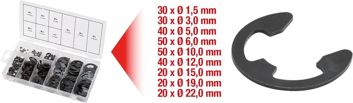 KS TOOLS Sortiment E-Sicherungsringe, Ã˜1,5-22mm, 300-tlg