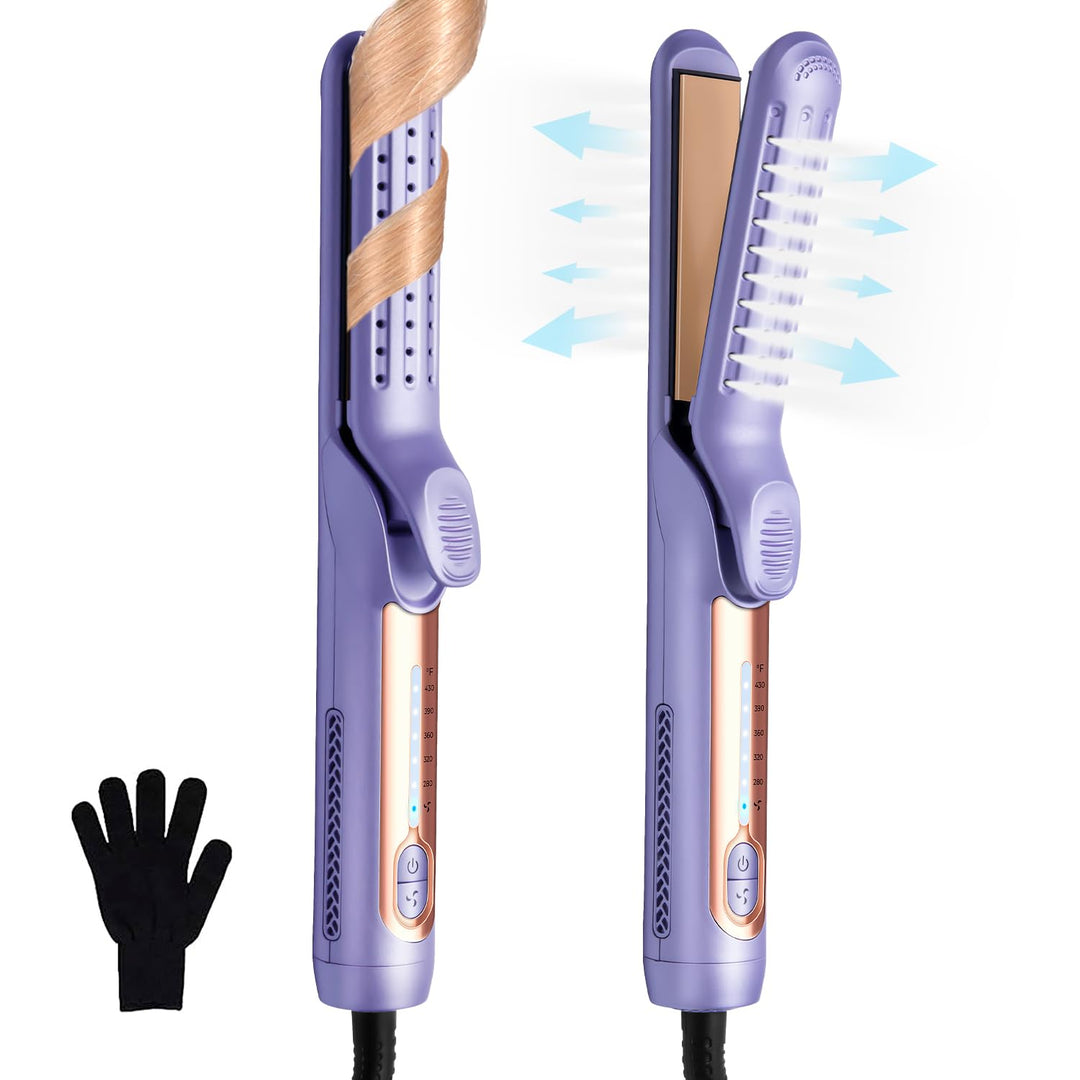 OKWRAP Air Haarglätter, Haarglätter mit Luft, Glätteisen Keratin 140-220°C, Air Straightener LED Dis