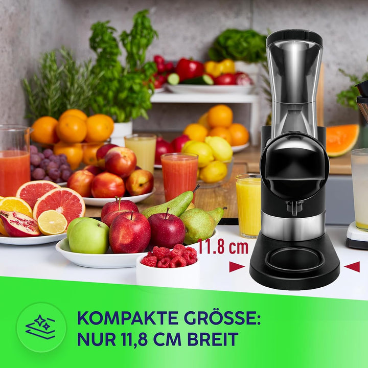 MPM Slow Juicer MSO-17 mit 450 W, 60 U/min und Zwei Einfüllöffnungen | Entsafter Gemüse und Obst, 11