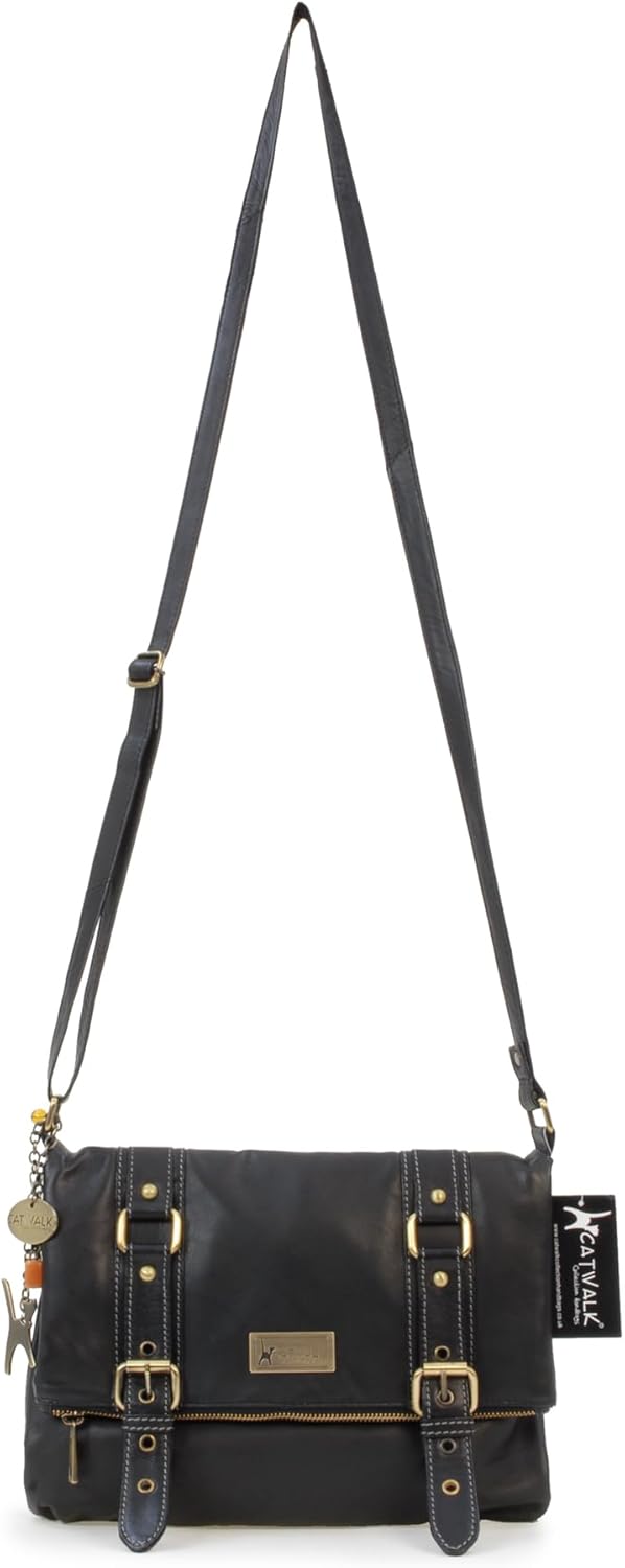 Catwalk Collection Handbags - Leder - Umhängetasche - ABBEY ROAD Schwarz, Schwarz