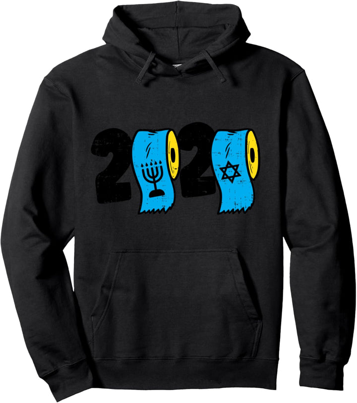 2020 Toilet Paper Menorah Jew Star Hanukkah Quarantine Gift Pullover Hoodie