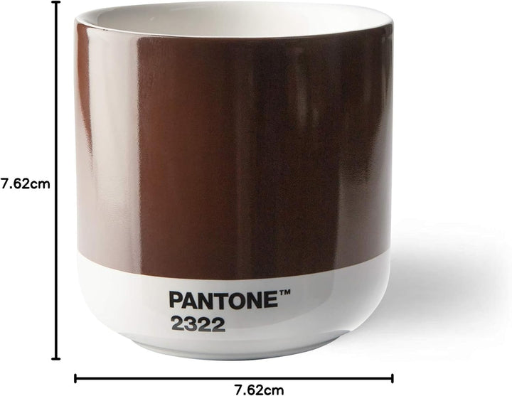 Pantone doppelwandiger Porzellan-Thermobecher Cortado, ohne Henkel, 190ml, Brown 2322