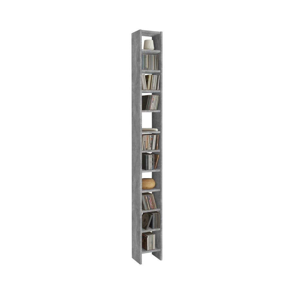 FMD Möbel Hallo 2 Regal, Holz, beton, 19.5 x 16.5 x 185 cm Grau, Grau