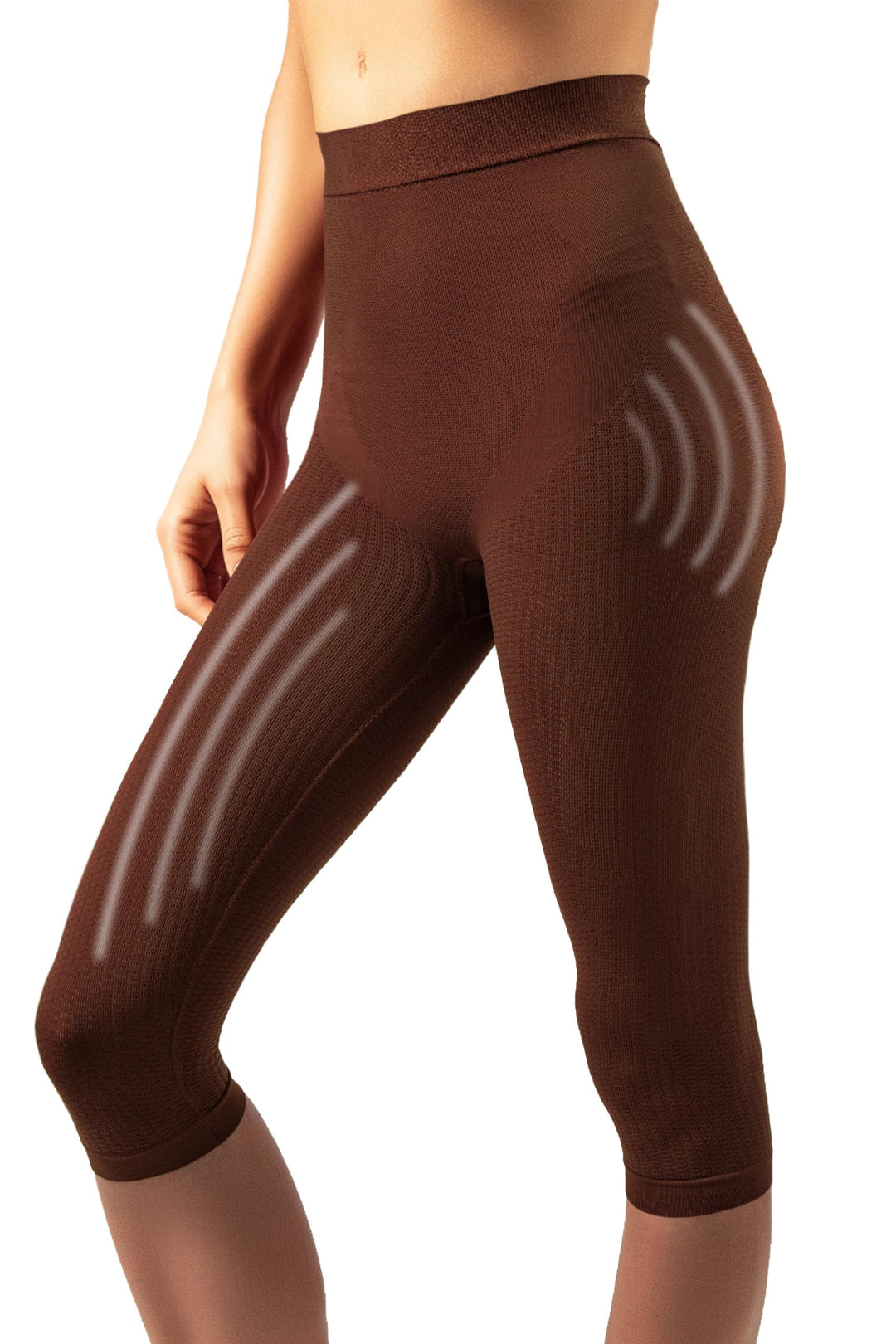 SLIMCELL Anti Cellulite Leggings Damen Draining Capri Unterm Knie - Shape Leggings Damen, Mikrofaser