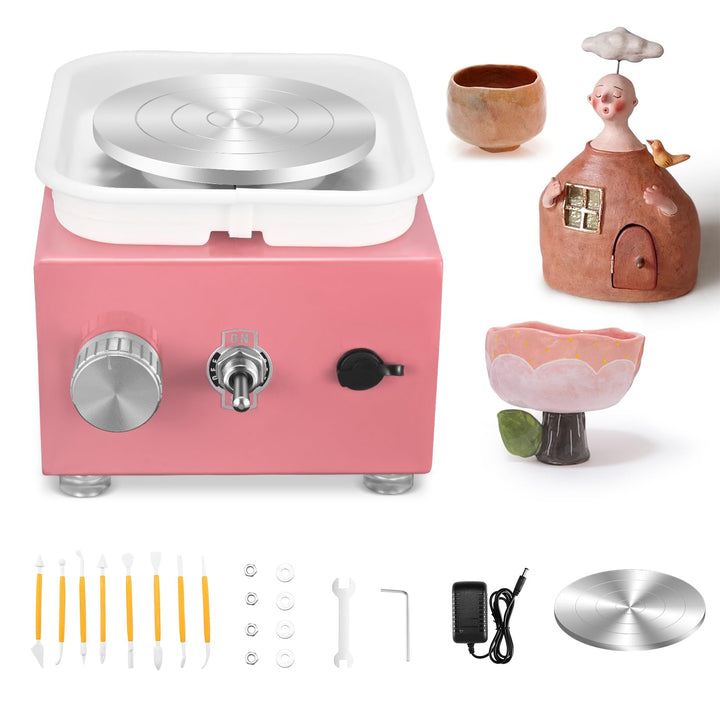 Töpferscheibe Elektrisch, Töpferscheibe Keramik Rad Maschine 30 W,Mini Electric Pottery Wheel mit 10
