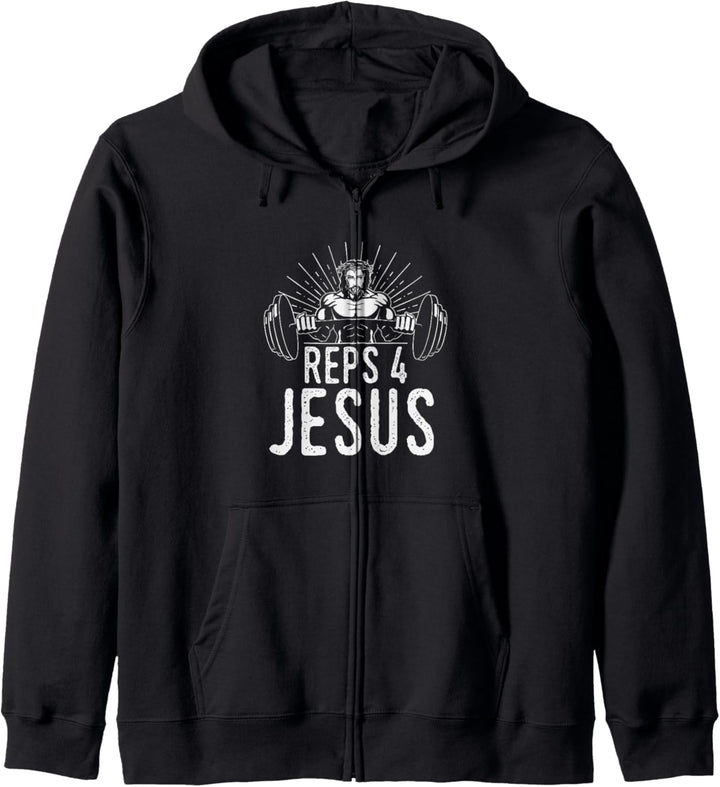Funny Reps 4 Jesus Gym Weightlifting Kapuzenjacke