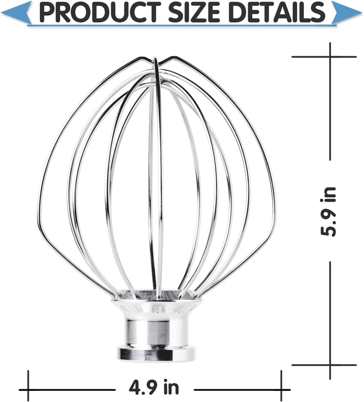Schneebesen für KitchenAid 4,5 und 5 Quart Mittelgrosse Küchenmaschinen mit kippbarem Motorkopf, K45