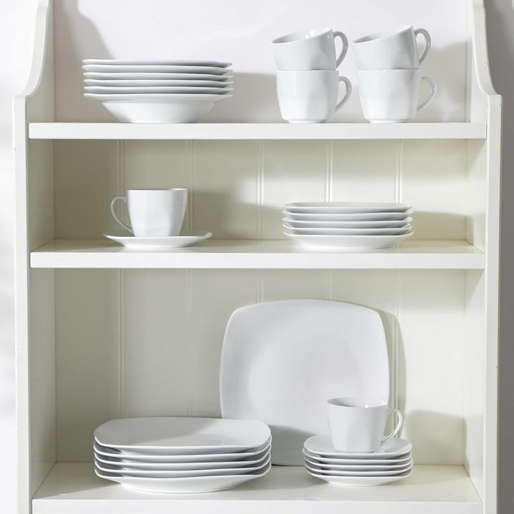 MALACASA, Serie Julia, 12 TLG. Set KLEIN Flachteller Porzellan Essteller Speiseteller für 12 Persone