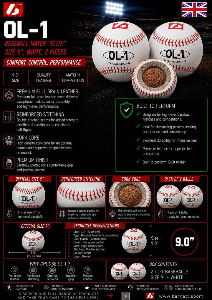 BARNETT OL-1 Baseball Ball Wettkampf, 9&