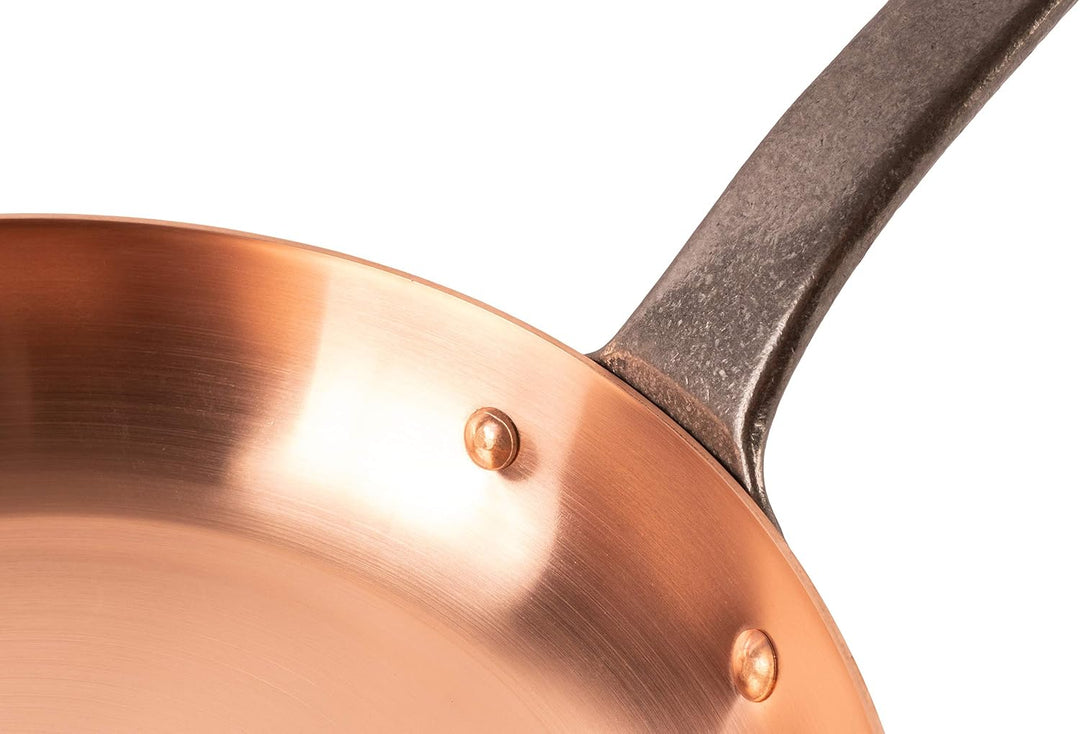 reine Kupferpfanne Ø 28cm dickwandig | Pfanne aus massivem Kupfer ohne Beschichtung (L | für indukti