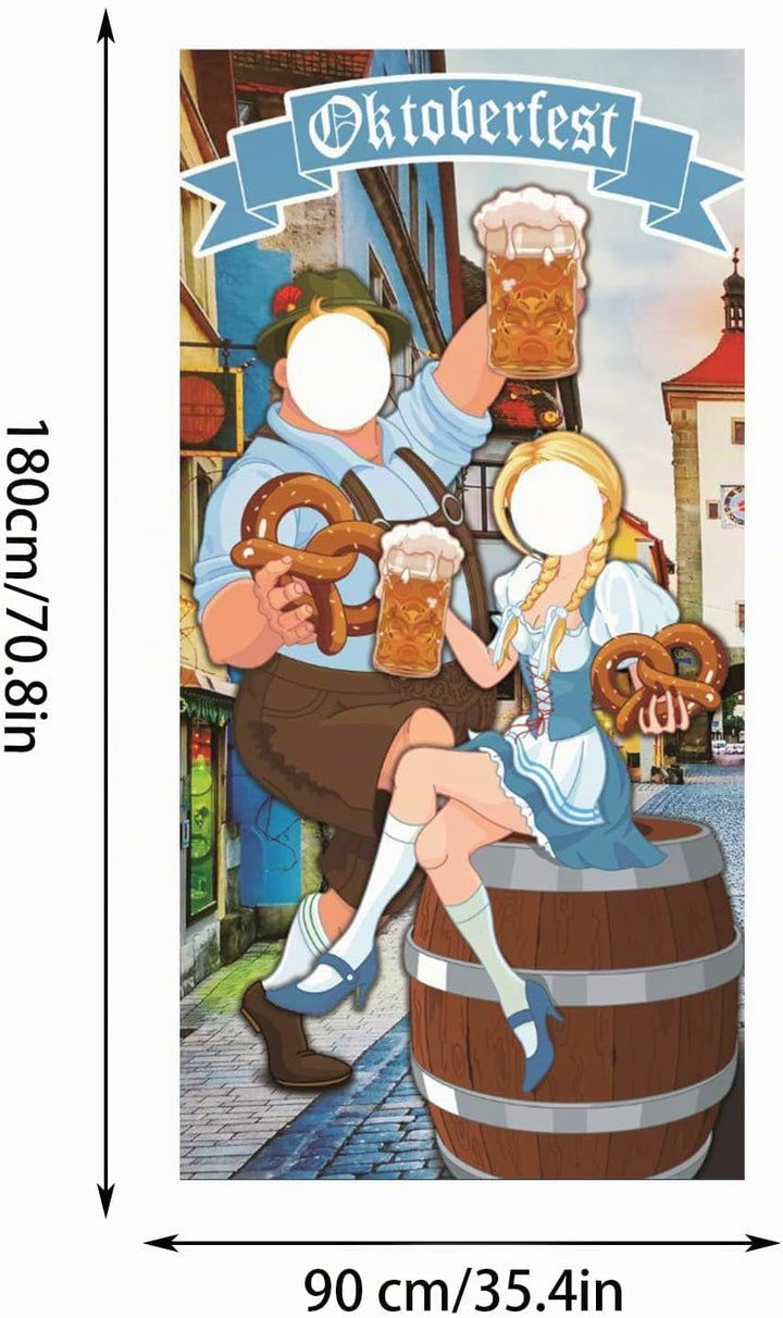 Oktoberfest Deko Set - Foto Requisit Banner, Bayerische Dekoration, Hintergrund Tür Banner für Bierf