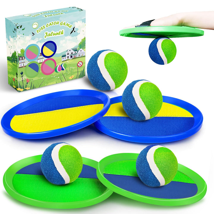 Jalunth Klettballspiel Klettball Strandspielzeug Strandspiele Wurfspiel Kinder Erwachsene Garten Out