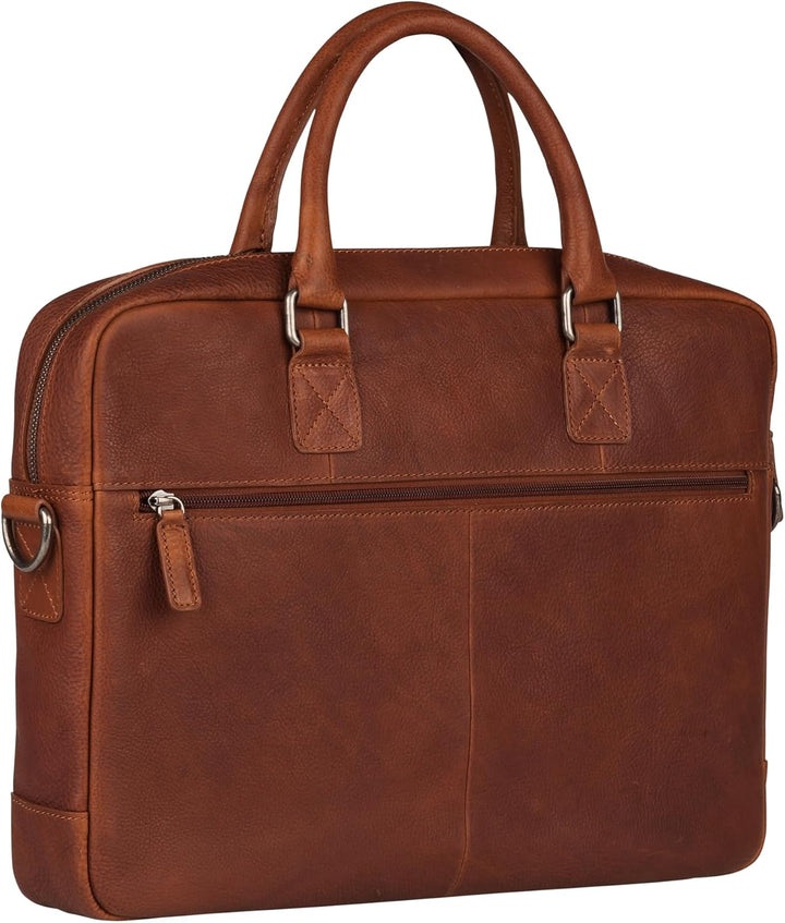 Burkely Fundamentals Antique Avery Reid Laptopbag Uni 15,6'' – Aktentasche aus Vollrindleder – Gepol