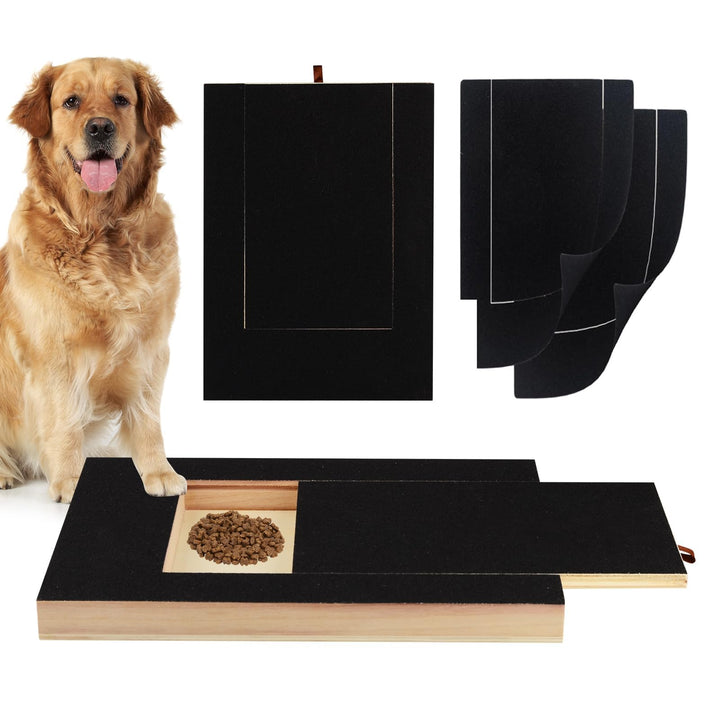 Kratzbrett für Hunde mit Leckerlibox 35x25x3cm, Scratch Pad für Nägel, Stressfreies Haustier Nagelfe