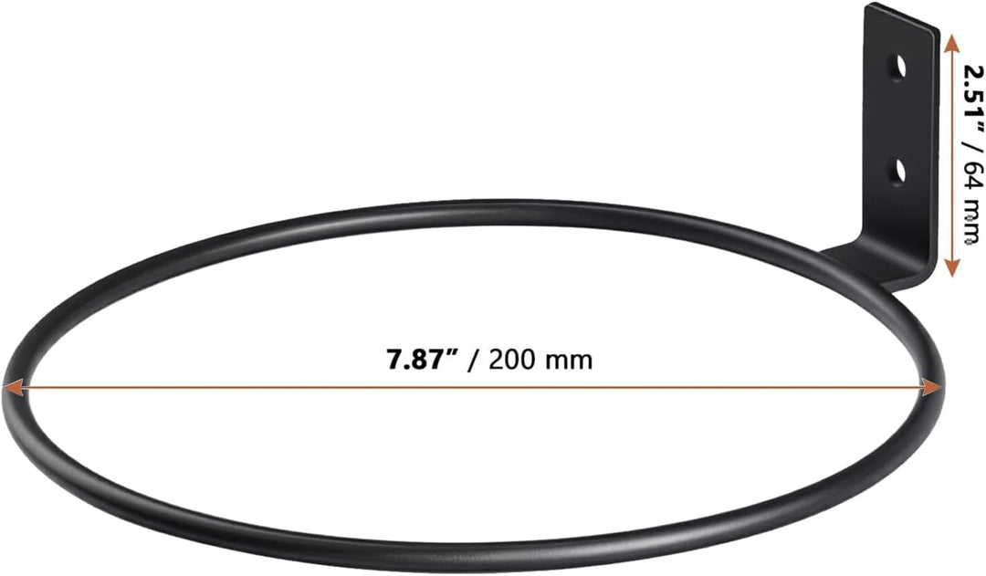 8 Stück Blumentopfhalter Wand Metall 20 cm, Schwarz Blumentopf Wandhalterung Ring, Wand Blumentopfha