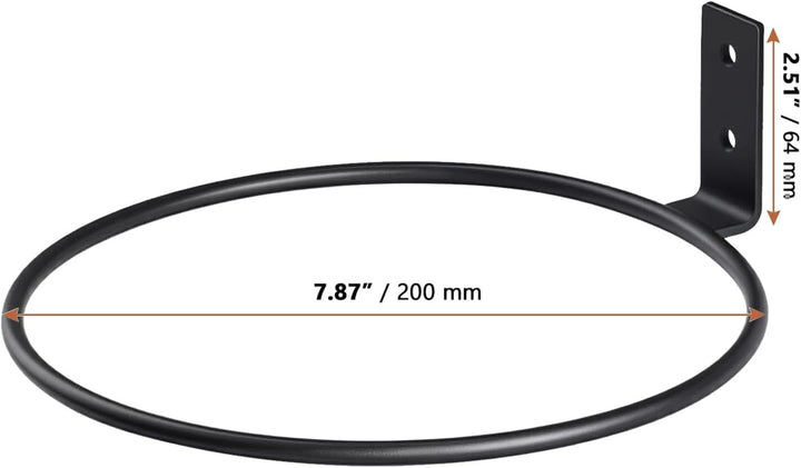 8 Stück Blumentopfhalter Wand Metall 20 cm, Schwarz Blumentopf Wandhalterung Ring, Wand Blumentopfha