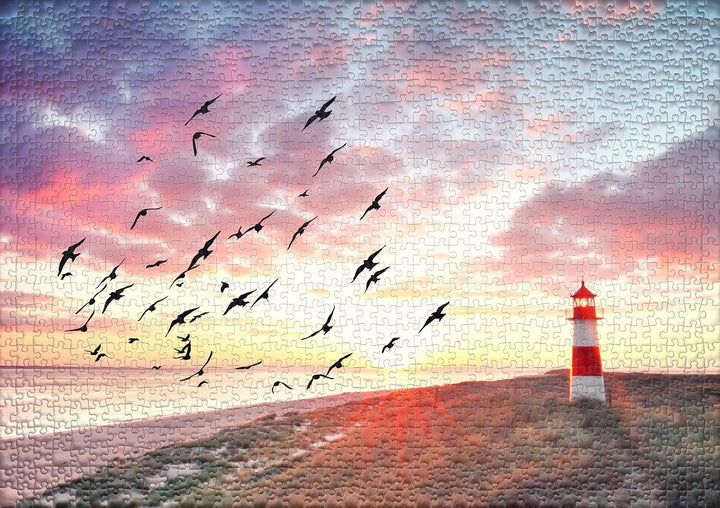 Ulmer Puzzleschmiede - Puzzle „Nordsee-Sehnsucht“ - Stimmungsvolles 1000 Teile Landschafts-Puzzle -