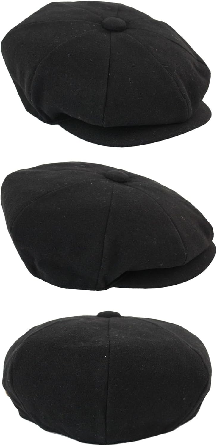 TruClothing.com Herren Mütze Fischgräte Tweed Design Grandad Stil Rabatt Preis XL Schwarz, XL Schwar