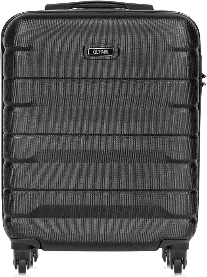 OCHNIK Handgepäck Kabinenkoffer | Farbe: Schwarz | Grösse: S | 56x37x23 cm | Reise-Koffer mit 4 Roll
