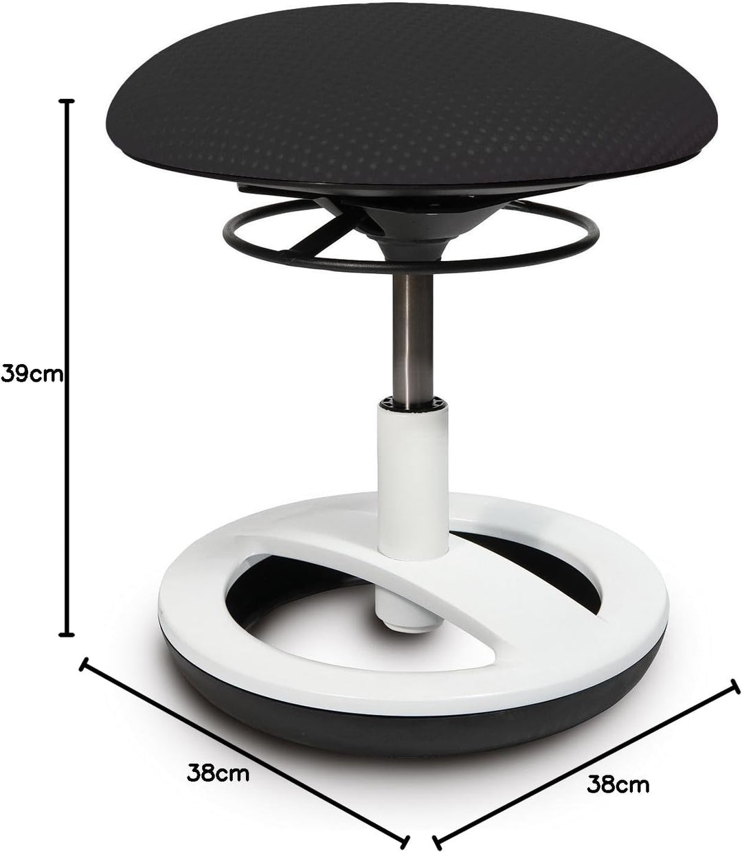 Topstar Sitzhocker, Aluminium, Schwarz, Schwarz