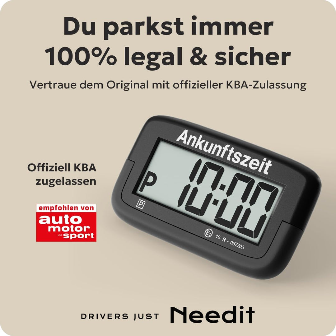 Needit elektronische Parkscheibe Park Micro I die weltweit dünnste automatische Parkscheibe mit KBA-