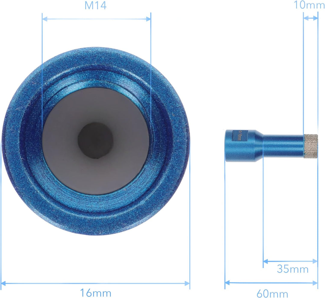 PRODIAMANT Diamant Fliesenbohrer 16 mm x M14 Fliese, Feinsteinzeug, Keramik für Winkelschleifer Prem