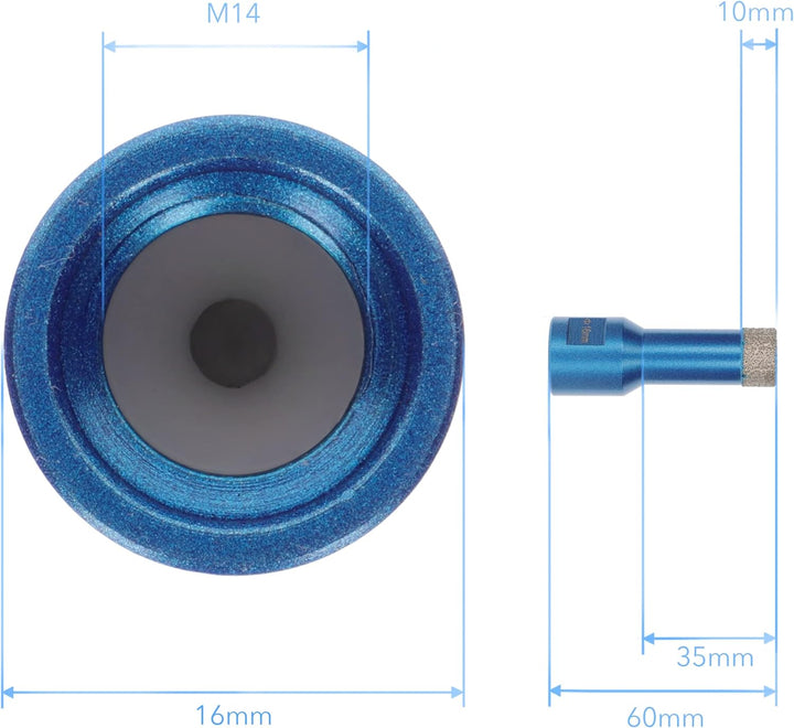 PRODIAMANT Diamant Fliesenbohrer 16 mm x M14 Fliese, Feinsteinzeug, Keramik für Winkelschleifer Prem