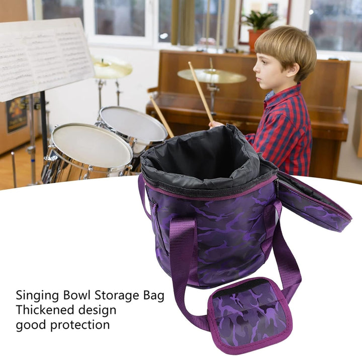 Musikschalen-Tasche, Klangschalen-Aufbewahrungstasche, Kristall-Klangschalen-Tragetasche mit 2 Ausse