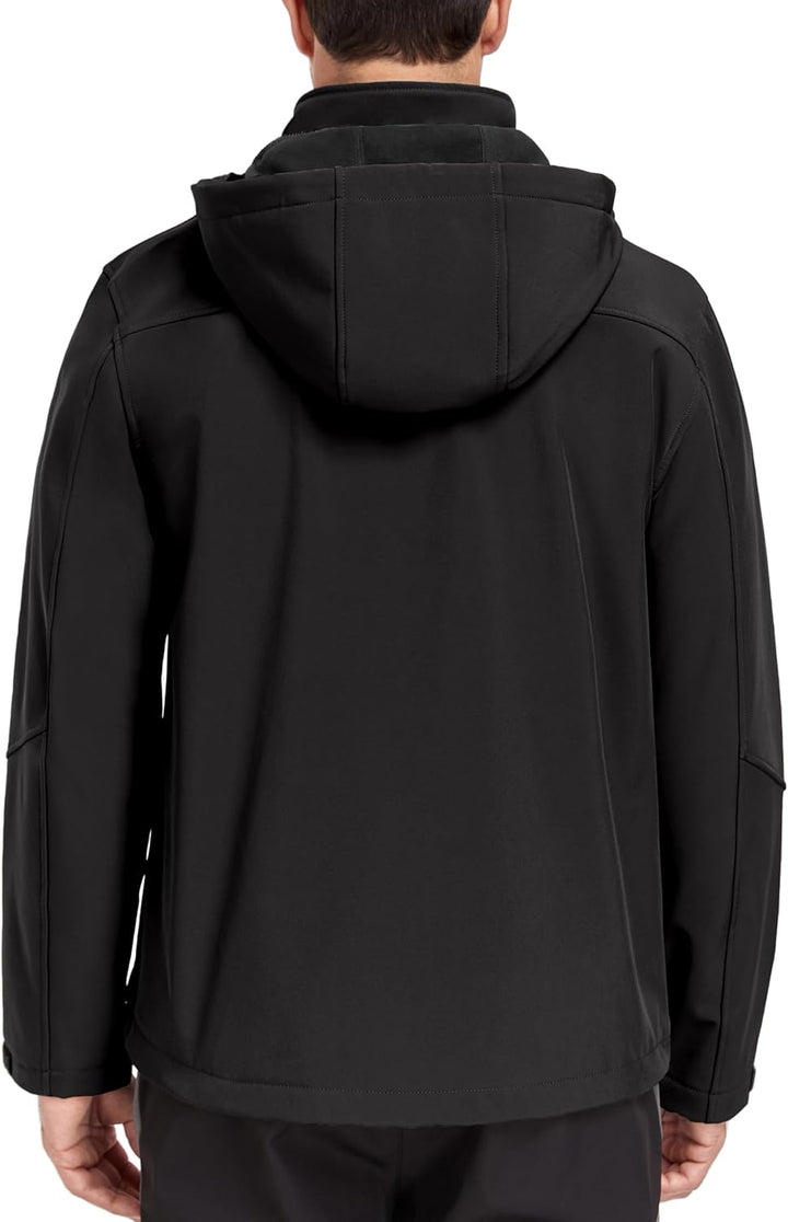 Little Donkey Andy Softshelljacke für Herren mit abnehmbarer Kapuze, Fleecefutter und Wasserabweisen