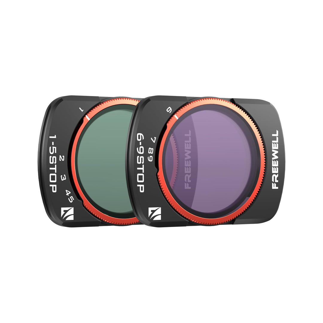 Freewell VND-Filter, 2er-Pack, variabler ND 1-5 Stop, 6-9 Stop, für Osmo Pocket 3 – Belichtung in Ec