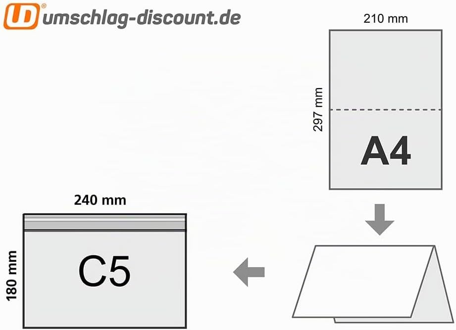 Lieferscheintaschen selbstklebend C5 - Transparente Versandtaschen 100 Stück - Dokumententasche für