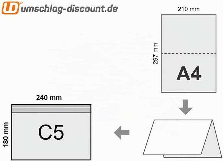 Lieferscheintaschen selbstklebend C5 - Transparente Versandtaschen 100 Stück - Dokumententasche für