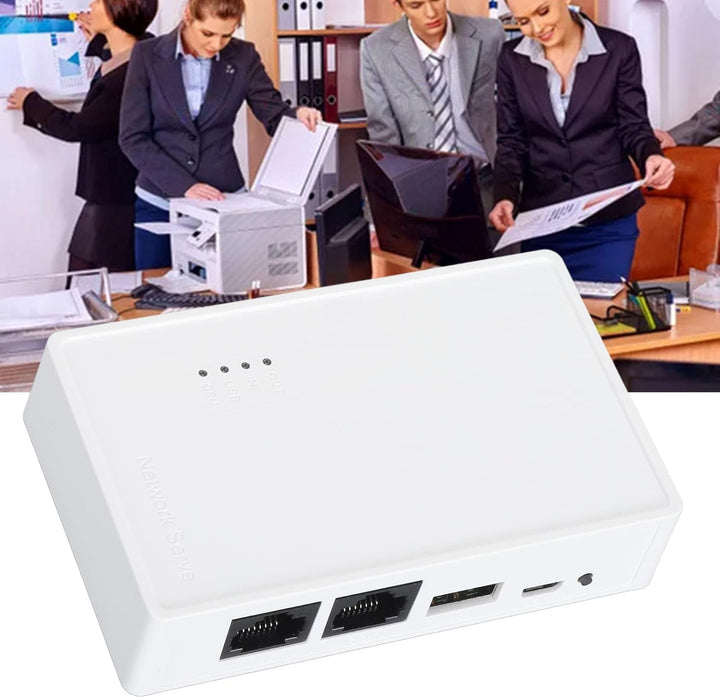 Garsent USB-Wireless-Druckserver, Druckserver mit 10/100 Mbit/s LAN/Bridge, 480 Mbit/s USB 2.0, Unte
