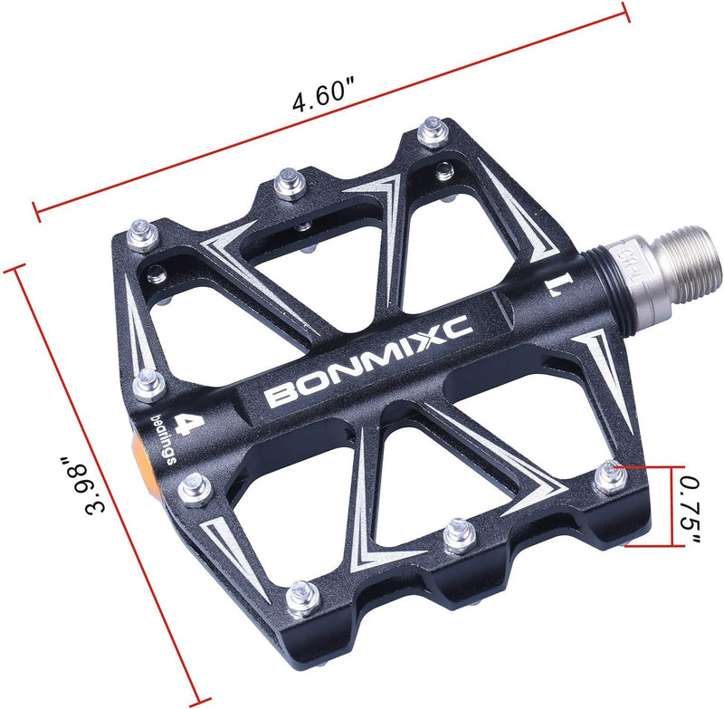 BONMIXC Flache Rennradpedale, leichte MTB-Pedale, versiegeltes Lager, Mountainbike-Pedale, 9/16 Zoll